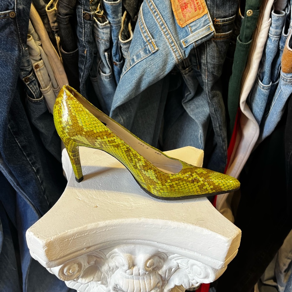 Vintage Charles Jourdan Python Pumps - image 3